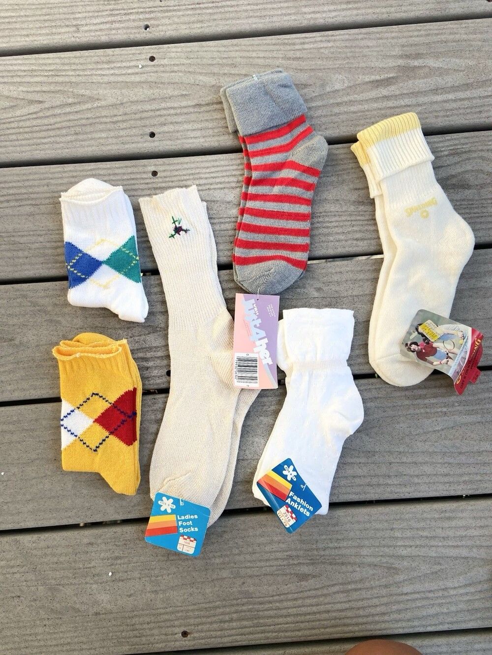 Vintage Gap Spalding Cuff ‘N Crew Argyle Women’s Socks Sizes 9-11 - READ